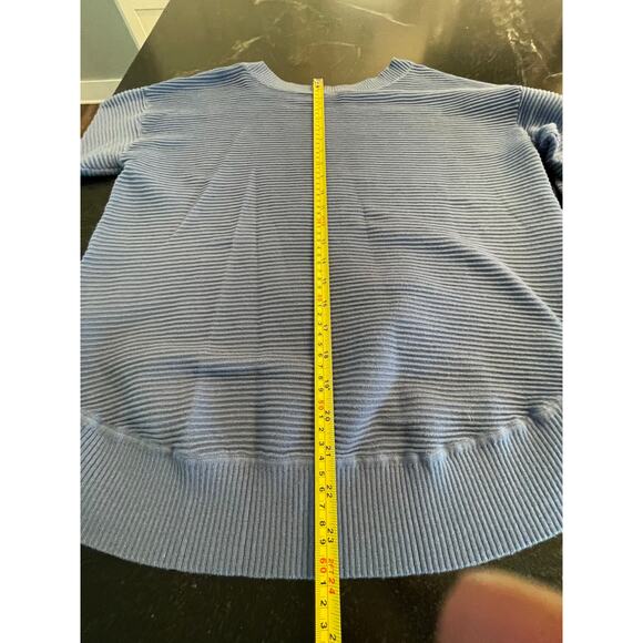 Blue ribbed NWOT sweater soft and slouchy athleisure L - Picture 5 of 8